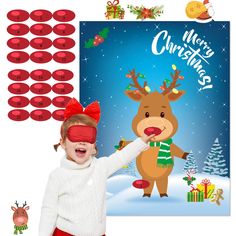 PRICES MAY VARY. CHRISTMAS PIN GAME PACKAGE INCLUDED: 1 PCS Pin The Nose On The poster, 24PCS reusable nose stickers, 1 PCS eye mask, 1 PCS Xmas game instructions, 1 PCS Christmas game poster cover, 4 PCS dot glues. Perfect for Christmas Party Games, Christmas Party Decorations, Christmas Birthday Party, New Year Party supplies,classroom Party Game Activities. LARGER CHRISTMAS GAMES SIZE: Bigger Christmas poster is 27 inches length and 21 inches width.Better than others'.High materials poster, c Christmas Eve Games, Reindeer Party, Season Activity, Classroom Party Games, Games Thanksgiving, Christmas Gift Games, Xmas Games, Christmas Games For Family, Santas Coming