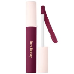 A weightless air-whipped lip cream that hugs lips with rich color and nourishing hydration that gives a soft velvety matte finish.Formulation type: Liquid lipstick Benefits: HydratingIngredient Callouts: Free of sulfates SLS and SLES, parabens, formaldehydes, formaldehyde-releasing agents, phthalates, mineral oil, retinyl palmitate, oxybenzone, coal tar, hydroquinone, triclosan, and triclocarban, and contains less than one percent of synthetic fragrances. This product is also vegan and cruelty-f Cranberry Lipstick, Dark Lipstick Shades, Rare Beauty Lip, Selena Gomez Lips, Rare Beauty By Selena Gomez, Dark Lipstick, Sephora Beauty, Matte Lip Cream, Cream Lipstick