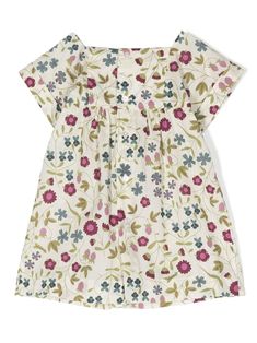 Bonpoint Pais floral-print Smock Dress - Farfetch Multicolor Square Neck Dress With Smocked Back, Floral Dress With Smocked Bodice For Garden Party, Multicolor Smocked Bodice Short Sleeve Dress, Multicolor Short Sleeve Dress With Smocked Bodice, Cotton Multicolor Dress With Smocked Back, Multicolor Floral Dress With Smocked Bodice For Garden Party, Multicolor Floral Dress For Garden Party, White Printed Floral Dress With Short Sleeves, Multicolor Floral Print Dresses With Square Neck