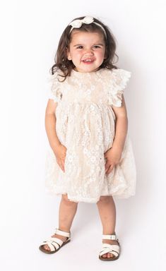 Flutter sleeve ivory lace dress with back zipper closure. Hand-wash with cold water. Made from Polyester Popatu style SPB-13138 Ivory Lace Dress, Ivory Lace, Tulle Dress, Flutter Sleeve, Lace Dress, Cold Water, Hand Wash, Zipper, Lace