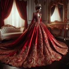 Royal Gowns Queens, Royal Dresses Queens Gowns, Royal Dresses Queens, Queen Gown, Ancient Dress, Costume Inspo