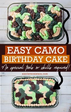 an easy camo birthday cake with no special tools or skills required