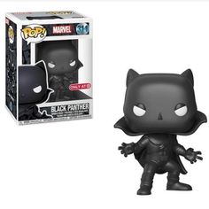 the black panther pop vinyl figure is shown in its box and it's ready to be