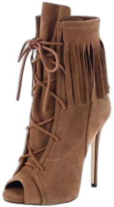 Brown Heeled Boots With Ankle Strap For Spring, Brown Ankle Strap Heeled Boots For Spring, Suede High Heel Boots For Summer, High Heel Suede Boots For Summer, Summer Suede High Heel Boots, Summer Ankle-high Boots With 4-inch Heel, Summer Pointed Toe Boots With Wrapped Heel, Brown High Heel Booties For Party, Summer Closed Toe Heeled Boots