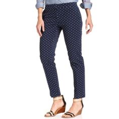 Tommy Hilfiger Polka Dot Navy Straight Leg Pants Women’s Size 2 Women’s Size 2 98% Cotton, 2% Spandex Made In Vietnam Machine Washable Approximate Measurements (Flat Lay): Length: 36.5 In. Waist: 26 In. Inseam: 28.5 In. Front Rise: 8 In. Back Rise: 14 In. Condition: New With Tags Features: Polka Dot Textured Fabric Front Pockets; Back Slash Pockets Belt Loops Straight Leg Reasonable Offers Welcome Feel Free To Contact Us About Any Questions Regarding Item B-14 Tommy Hilfiger Blue Straight Leg Bottoms, Casual Mid-rise Bottoms By Tommy Hilfiger, Spring Polka Dot Cotton Pants, Tommy Hilfiger Straight Leg Spring Pants, Spring Tommy Hilfiger Pants With Pockets, Casual Polka Dot Cotton Bottoms, Tommy Hilfiger Pants For Spring Workwear, Tommy Hilfiger Casual Pants For Spring, Tommy Hilfiger Spring Trousers