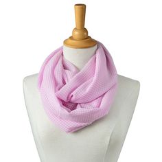 "Add a refreshing touch to your spring and summer wardrobe with this long infinity scarf!  The lightweight, subtly crinkled fabric has small pink and white checks. The loop of the scarves measure 56\" (142 cm) and it's 15\" (38 cm) wide.  Note that due to the handmade aspect of the item, measurements may vary slightly from one another. It can be wrapped once or twice around the neck. Fabric Composition: 100% polyester Keep in mind that colours may be a bit different in real life than what you see on screen. Also available in aqua/mint green : https://www.etsy.com/KarinaMercier/listing/1233246047 You can also wear both colours together for a striking effect!   Hand wash, hang or lay flat to dry. Need ideas on how to wear an infinity scarf?  Copy and paste this link to read my blog article : Crinkled Fabric, Aqua Mint, Loop Scarf, Pink Gingham, Pastel Colours, The Loop, Infinity Scarf, Summer Wardrobe, Gingham