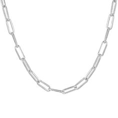 Ethically handcrafted in Italian sterling silver, this paperclip chain necklace has the right amount of shine and glam. Simple yet elegant, this Italian silver paperclip chain is the perfect piece to wear solo or to pair with other layered pieces. Bold and trendy, what makes this necklace unique and special is that its gender neutral. Whether you layer up or wear it solo, you are sure to make a bold statement with this popular necklace. This simple yet sophisticated luxury paperclip necklace cra Classic Paperclip Bracelet With Oval Link Silver Chain, Classic Silver Chain Paperclip Bracelet With Oval Links, Classic Silver Paperclip Bracelet With Oval Links, Classic Silver Chain Link Paperclip Bracelet, Modern Silver Paperclip Chain Bracelet, Classic Silver Link Paperclip Bracelet, Classic Silver Paperclip Bracelet, Formal Paperclip Chain Necklace, Silver Paperclip Bracelet With Oval Links