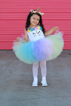 Unicorn Dresses For Kids, White Velvet Fabric, Rainbow Tutu Dress, Unicorn Tutu Dress, Crochet Tutu Dress, Feather Tutu, Toy Story Halloween, Crochet Tutu, Birthday Tutu Dress