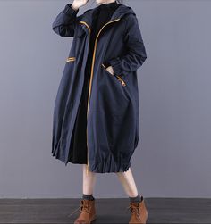 Long Women Casual Hooded Parka Plus Size Coat Jacket ,Custom make service available! Please feel free to contact us if you want this dress custom made.Materials used: cotton blendedSize: M: chest:112 cm length:99 cm sleeve：58 cm L : chest:116 cm length:100 cm sleeve：59 cm Most of our dresses are made of cotton linen fabric, soft and breathy. loose dresses to make you comfortable all the time.Flattering cut. Makes you look slimmer and matches easily.Payment:We accept payment by paypal and credit Luxury Long Sleeve Parka With Cargo Pockets, Plus Size Coat, Dresses To Make, Loose Dresses, Plus Size Coats, Hooded Parka, Cotton Linen Fabric, Loose Dress, Casual Coat