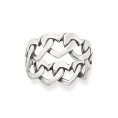 Buy Chain of Hearts Ring for USD 88.00 | James Avery James Avery Mens Rings, James Avery Heart Ring, Chain Of Hearts, Xoxo Jewelry, Chain Link Ring, James Avery Rings, Simple Rings, Heart Knot, Grunge Jewelry