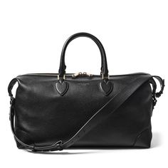 The Resort Weekender in Black Pebble Classic Leather-lined Luggage For Weekend Trips, Luxury Textured Leather Travel Tote Bag, Luxury Textured Leather Tote Travel Bag, Luxury Weekender Satchel Bag For Overnight Trips, Designer Double Handle Duffle Bag For Everyday, Designer Leather Weekender Bag For Travel, Luxury Textured Leather Duffle Bag For Travel, Luxury Textured Leather Travel Duffle Bag, Designer Textured Leather Satchel For Travel