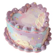 a cake decorated with pastel icing and stars