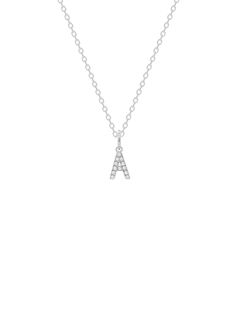 We love our initial jewelry! Personalize your look with this amazing 14K diamond initial necklace! Classic Diamond Necklace With Initials For Formal Occasions, Classic Diamond Necklace With Initials For Formal Events, Classic Formal Diamond Necklace With Initials, White Gold Initials Necklace In Fine Jewelry Style, Classic White Gold Diamond Necklace With Initials, Minimalist Monogram White Gold Necklace, Classic Diamond Initial Necklace, Round Diamond Initial Necklaces, Initial Diamond Necklaces