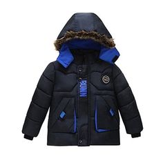 This Evolutions Fur Hoodie Insulated Down Coat is the perfect way to bring out your kids' favorite fashionable style this season. With the hoodie, your lovely boys and girls can keep warm while on their way to school, or anywhere else. Plus, it's made with soft polyester and cotton fabric that keeps your children from getting too cold in the winter. This winter jacket is perfect for any occasion. Features: With zipper closure, letter pattern. With fur hoodie. Comfortable to wear. Fabric & Care: Warm Cotton Hoodie Outerwear, Warm Black Hooded Jacket For Winter, Winter Cotton Parka With Drawstring Hood, Winter Blue Parka With Drawstring Hood, Blue Winter Parka With Drawstring Hood, Winter Parka With Ribbed Cuffs, Winter Parka With Ribbed Cuffs And Long Sleeves, Blue Hooded Winter Jacket With Ribbed Cuffs, Black Cotton Parka With Double-lined Hood