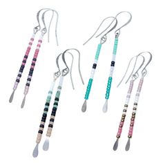 Sunrise energy, simplified. These bright, fun, & delicate stick earrings are light-weight and easy to wear from yoga class, to work, to your dinner date! Choose your pair from the drop down menu! Silver- or Gold-Plated wires. These earrings dangle 2 1/4." Trendy Nickel-free Beaded Earrings For Everyday, Adjustable Dangle Beaded Earrings For Everyday, Everyday Adjustable Nickel-free Threader Earrings, Trendy Adjustable Hypoallergenic Beaded Earrings, Adjustable Wire Wrapped Long Drop Linear Earrings, Adjustable Long Drop Wire Wrapped Linear Earrings, Nickel Free Long Drop Beaded Earrings, Nickel-free Adjustable Long Drop Beaded Earrings, Nickel Free Adjustable Long Drop Beaded Earrings