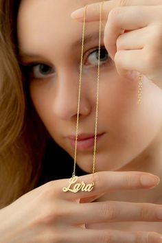 14k 18k 10k Solid Gold  Handwriting Name Necklace, Necklace with Custom Name for Women, Personalized Name Jewelry, Christmas Gift for Her FEATURES• Solid Gold (real gold, not gold plated or gold filled material)• Gold Karat: 10K (417) - 14K (585) - 18K (750) (optional)• Pendant Height: 0.35 Inches (0.90 cm)• Pendant Width: depending on the text• Available Gold Color: Yellow gold, rose gold and white gold (optional)Wholesale requests are welcome.Our gold necklaces are perfect choice for a Christm Luxury Gold Name Necklace For Personalized Gift, Elegant Yellow Gold Necklace As A Gift, Elegant Yellow Gold Necklace For Gift, Formal Yellow Gold Necklaces For Gifts, 14k Gold Engraved Name Necklace For Her, 14k Gold Name Necklace For Her, 14k Gold Engraved Name Necklace Gift For Her, 14k Gold Engraved Name Necklace As Gift For Her, Yellow Gold Engraved Name Necklace For Gifts