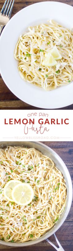 this lemon garlic pasta is so good and it's ready to be served in the oven