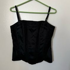 Questions? Leave A Comment Below! New With Tags Approx Measurements: 16” Pit To Pit 20.5” Long Black Tops With Built-in Bra And Fitted Bodice, Fitted Cami Corset With Built-in Bra, Fitted Camisole With Built-in Bra For Evening, Black Fitted Boned Bodice Top, Fitted Tank Camisole With Medium Bust Support, Fitted Camisole With Medium Bust Support And Tank Straps, Elegant Camisole Tank Top With Medium Bust Support, Elegant Cami Corset With Adjustable Straps, Fitted Camisole With Boned Bodice