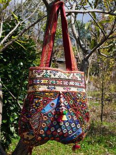 Boho bag - vintage Banjara embroidery | Hippie hobo bag - festival bag – The Shanti Home Bohemian Style Bag, Hippy Chic, Embroidered Tote, Small Beads, Festival Bag, Boho Bags, Leather Belt Bag, Boho Bag, Bag Vintage