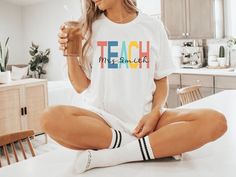 Custom Teacher Shirt, Retro Teacher Name Shirts for Back to School, Teacher Appreciation Gift, Customized Name Teacher Tshirt, Cute Trendy - Etsy Reading Teacher Gifts, Future Teacher Gifts, Spanish Teacher Gifts, Preschool Teacher Shirts, New Teacher Gift, Preschool Teacher Gifts, Dance Teacher Gifts, Art Teacher Gifts