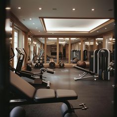 there are many exercise equipment in the gym