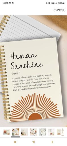 an image of a page on a website with the words human sunshine written in black