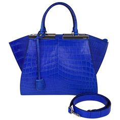 Fendi Bag, Crocodile Bags, What In My Bag, Crocodile Leather, Best Bags, Purses Designer, Fendi Bags, Diy Bag, Blue Leather