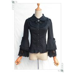 Bell-Sleeve Collared Lace Trim Blouse Size S M L XL Bust Waist 82-94 68-78 86-98 72-82 90-102 76-86 94-106 80-90 measurement is cm.Product Information Material: Cellulose Acetate, Chiffon Color: Black Wash care: Hand Wash Style Kawaii, Lace Trim Blouse, Cellulose Acetate, New Instagram, Kawaii Fashion, Bell Sleeve, Lace Trim, Bell Sleeves, Dress Shoes