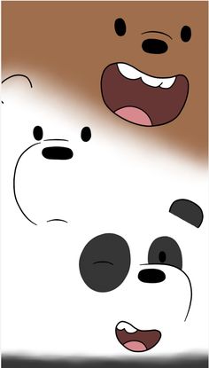 two cartoon bears with different facial expressions on their faces, one is brown and the other is black