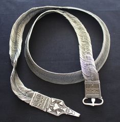 "Vintage Woven Smaller Indian Silver braided belt with Hearts. 41\" long, 1\" wide. 10.2 ounces of pure 925 silver.  Fits in most Jeans/Slacks loops. Hand made circa early 1900's" Vintage Silver Embroidered Belt, Elegant Silver Engraved Belt, Vintage Silver Engraved Belt, Silver Fits, Silver Belt, Silver Belts, Braided Belt, Suspender Belt, Vintage Costumes