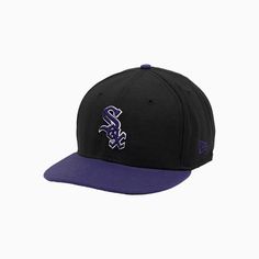 Lead your league in style with the Chicago White Sox MLB 59FIFTY Fitted Hat by New Era. This cap boasts a timeless yet bold aesthetic, featuring a Black-and-Purple design that’s both classic and contemporary. The iconic Chicago White Sox logo is intricately embroidered, with the “White Sox” encased in a white border and filled with Purple, The team’s emblem, subtly placed against the black fabric, is a testament to your team spirit and loyalty. The hat’s purple brim is a thoughtful choice, perfe Bold Aesthetic, Purple Design, White Sock, Hats For Sale, Fitted Hat, Chicago White Sox, Team Spirit, Fitted Hats, Black Fabric