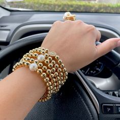 Simple Bead Bracelet, Gold Ball Bracelet, Fit Bracelets, Bride Bracelet, Gold Bracelet Simple, Dainty Gold Bracelet, Beaded Ball, Stack Bracelet, Bracelet Simple