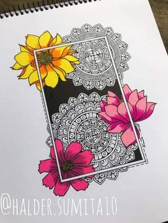 a coloring book with flowers on it