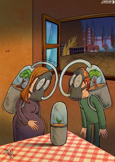 two people with headphones are looking at each other