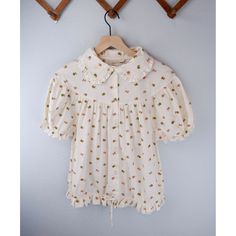 New Fin & Vince Women's Embroidered Flower Cottage Core Blouse, Size Large, New With Tag- Purchased In A Sample Sell Ditsy Floral Print Short Sleeve Tops For Garden Party, Short Sleeve Ditsy Floral Tops For Garden Party, Cotton Ditsy Floral Print Short Sleeve Blouse, Feminine Cotton Blouse With Ditsy Floral Print, Cream Cottagecore Blouse For Spring, Cream Floral Print Top For Daywear, Feminine Ditsy Floral Print Blouse For Garden Party, Summer Short Sleeve Blouse For Garden Party, Short Sleeve Blouse For Summer Garden Party