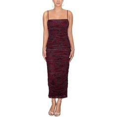 Rachel Roy lauched her fashion line in 2005. She inspires women to feel smart, confident individuals with her effortless, elegant and exotic clothing. Manufacturer: Rachel Rachel Roy Size Origin: US Style Type: Cocktail and Party Dress Collection: Rachel Rachel Roy Closure: Material: Polyester/Elastane Fabric Type: Polyester Sku: BH5471480 Size: S.  Color: Red.  Gender: female.  Age Group: adult.  Pattern: floral. Fitted Ruched Midi Dress For Party Season, Fitted Ruched Midi Dress For Holiday, Silver Slip Dress, Knee Length Bridesmaid Dresses, Rose Clothing, Party Fits, Bodycon Maxi Dresses, Cocktail Evening Dresses, Ruched Bodycon Dress