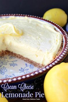 a lemonade pie with a slice taken out of it