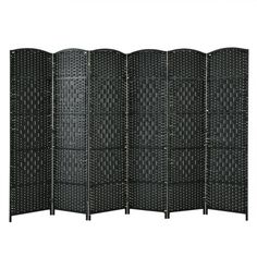 four panel room divider in black