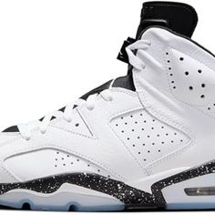 Jordan Mens Air Jordan 6 Retro Reverse Oreo Basketball Sneakers White Urban Jordan Lace-up Shoes, Leather Basketball Shoes With Speckled Midsole, Jordan Shoes With Speckled Midsole For Sports, Streetwear High-top Jordan Shoes With Speckled Midsole, Mid-top Leather Jordan Shoes With Speckled Midsole, Urban Basketball Shoes With Speckled Midsole, Leather Jordan Shoes With Speckled Midsole For Sports, Casual High-top Jordan Shoes With Perforated Toe Box, Jordan Mid-top Shoes With Speckled Midsole And White Sole