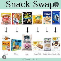 the snack swap is shown with different types of snacks