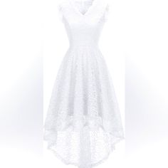 a white dress is displayed on a mannequin