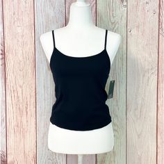 Black Fitted Trendy Camisole, Black Fitted Camisole For Summer, Trendy Fitted Black Camisole, Trendy Black Fitted Camisole, Black Stretch Camisole For Spring, Black Fitted Camisole Casual Style, Fitted Black Camisole For Workout, Fitted Black Casual Camisole, Fitted Casual Camisole For Spring