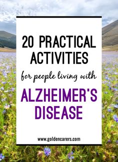 20 activities for the elderly with dementia. The following ideas may be used on a one-to-one basis and others may be suitable for small groups depending on their abilities. These dementia activities are designed to promote and maintain existing skills. Craft Ideas For The Home, Nursing Home Activities, Therapeutic Recreation, Cognitive Activities, Alzheimer Care, Recreation Therapy