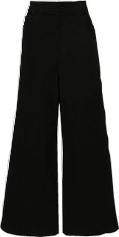 Black Cotton Wide Leg Culottes, Black Wide Leg Cotton Culottes, Black Straight Leg Culottes, Juun J, Black Wide Leg Trousers, Wide Leg Trousers, Black Cotton, Fashion Branding, Wide Leg