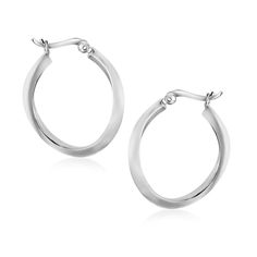 Simple but positively stylish, these oval shape hoop earrings showcase a dainty twist design. Crafted in rhodium finished sterling silver and secured with snap backs. Cheap Silver Oval Earrings, Gold Bar Earrings Studs, Snap Lock, Bar Stud Earrings, Jewelry Accessories Ideas, Latest Jewellery, Sterling Silver Cross, Fine Earrings, Online Earrings