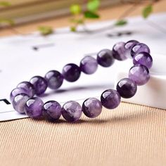 Material: Amethyst Size: 0.4in/10mm Quantity: 19 beads Weight: 30g Amethyst Crystal Bracelet, Ring For Boyfriend, Health Bracelet, Amethyst Bracelet Beads, Aquamarine Bracelet, Amethyst Healing, Drinking Vessels, Word Meaning, Great Gifts For Men