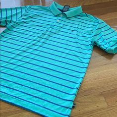 Nautica Boys Polo Shirt Size 14/16 Never Worn Casual Striped Golf Tops, Casual Blue T-shirt For Golf, Casual Striped Tops For Golf, Blue Cotton Golf T-shirt, Blue Cotton T-shirt For Golf, Blue Cotton Golf Shirt, Blue Golf Shirt For Summer, Blue Summer Golf Shirt, Casual Blue Golf Shirt