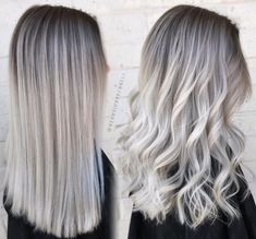 Light Brown And Platinum Hair, White Sand Hair, Ash Hair Colors, White And Gray Hair, Balayage Hair Ash, Really Curly Hair, Crystal Hair Clip, Black Hair Bows