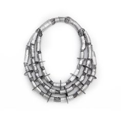 Mixed-Media Necklace - Crafted from gorgeous spandex metallic lycra, this necklace showcases two distinct textures, complemented by sleek metal links. Surprisingly lightweight yet bold in appearance, it offers both comfort and styleperfect for all-day wear.<br><br>Featuring a secure magnetic clasp closure covered in the same metallic fabric, the design creates a seamless look, making it feel like a natural extension of the necklace. Embrace a forward fashion statement with this eye-catching accessory thats sure to turn heads wherever you go! Mixed Media Necklace, Necklace Craft, Bib Necklaces, Metallic Fabric, Neck Piece, Magnetic Clasp, Fashion Statement, Favorite Jewelry, Feel Like