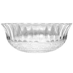 an empty glass bowl on a white background